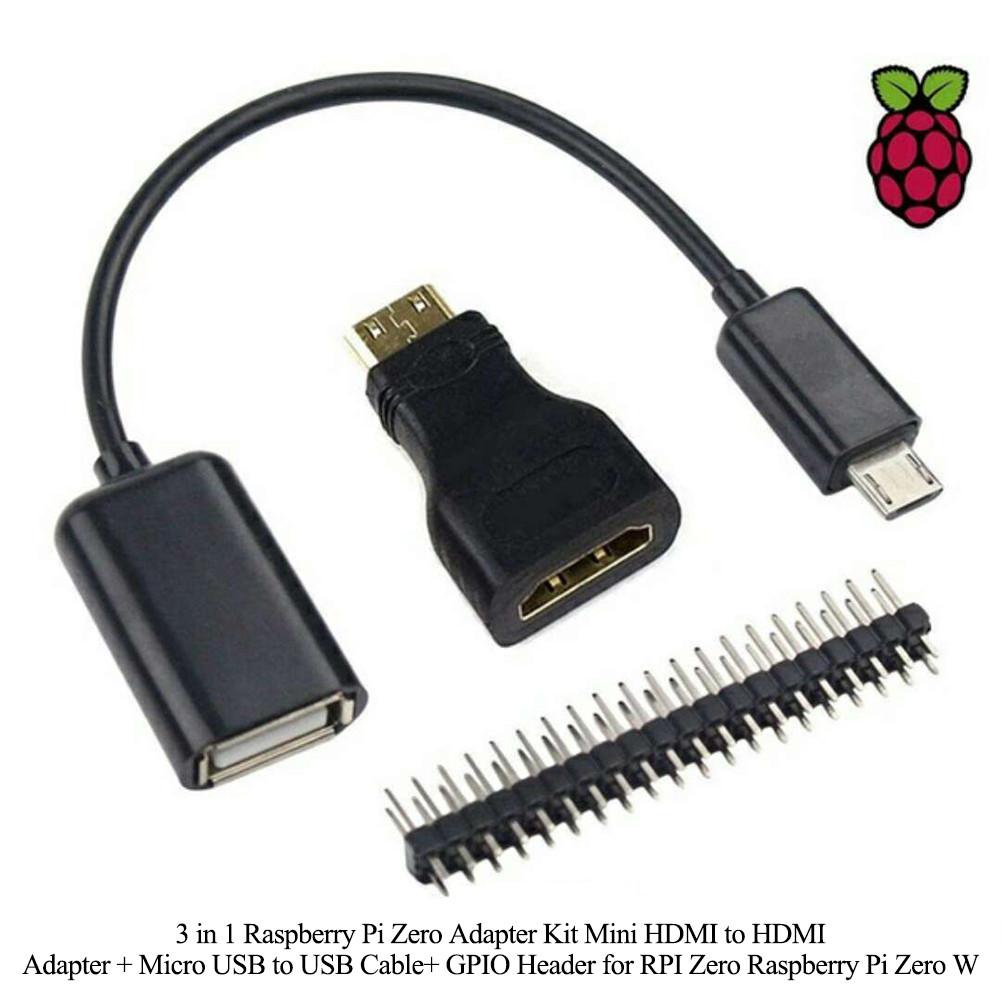 For Raspberry Pi Zero Mini-HDMI Male To HDMI Female Micro USB To USB Male GPIO