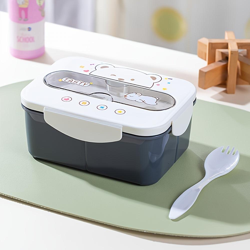 

1pc Rectangular 3-Grid Sealed Lunch Box, Kitchen Fresh-Keeping Box, Portable Picnic Food Container, Bento Box, Microwave Oven Safe сірий колір