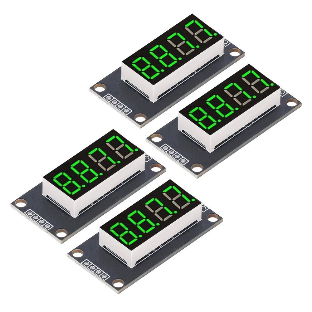 4 Set 0.36 Inch Digital Tube Display Module 4 Digit 7 Segment with Pin Header LED Segment Display TM1637 Drive Chip