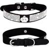1Piece Rhinestone Dog Collar, Cute Dazzling Sparkling Soft Suede Leather Dog Cat Rhinestone Collar Crystal Diamond Pet Dog Puppy Collar