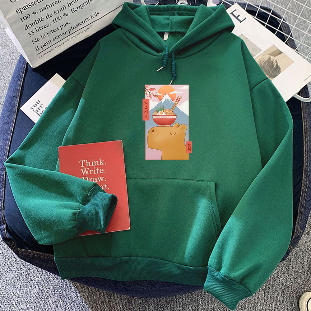 Capybara Cartoon Hoodie Niedliches Langarm-Sweatshirt mit Kapuze Bequeme Kleidung moletom kawaii Hoody Bequemes Fleece