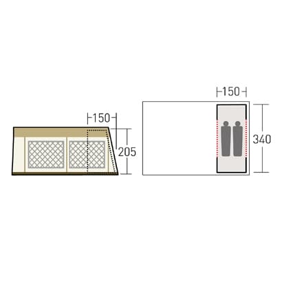 Campaljapan Inner Tent 2 Person Tc Lodge Shelter 3592000000
