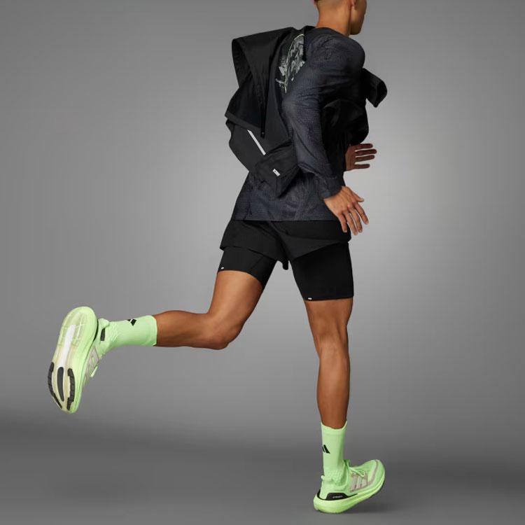 Adidas Ultimate 2-In-1 Shorts With Reflective Logo And Elastic Waist Men Bottoms Black IL7186