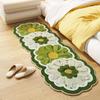 Soft Faux Cashmere Floral Floor Mat - Machine Washable Bedroom Rug