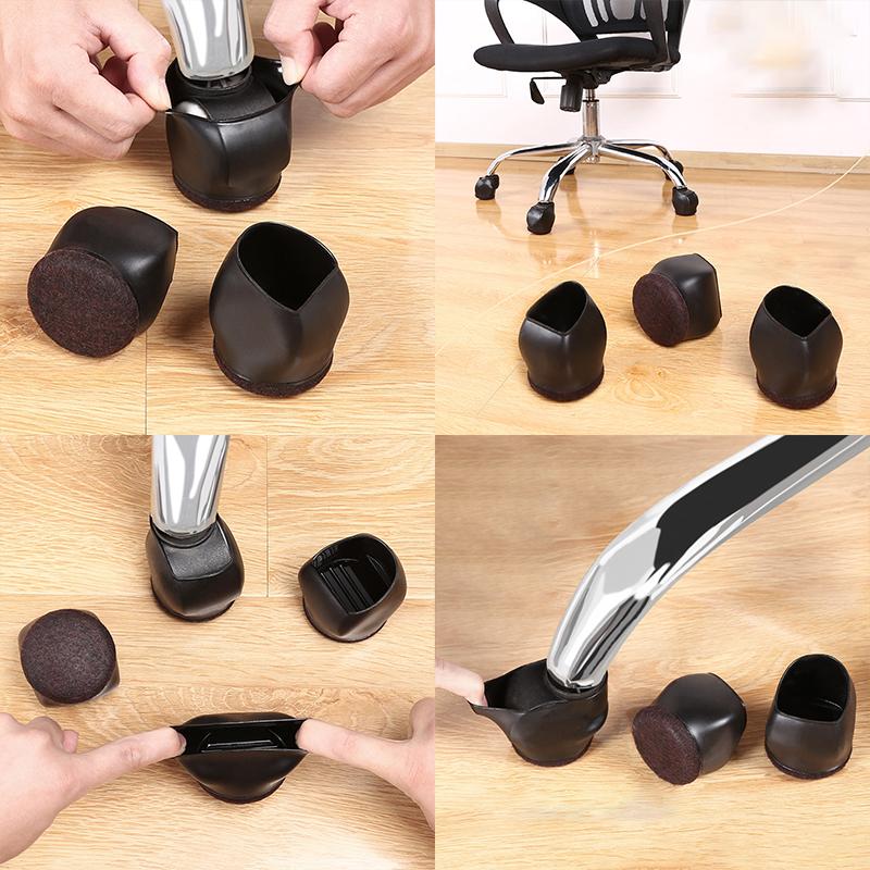5 Stück/Los Stuhlbein Bodenschoner Rad Rollen Untersetzer Möbel Fußabdeckungen Hocker Stuhlbeinkappen Elastischer Filzboden