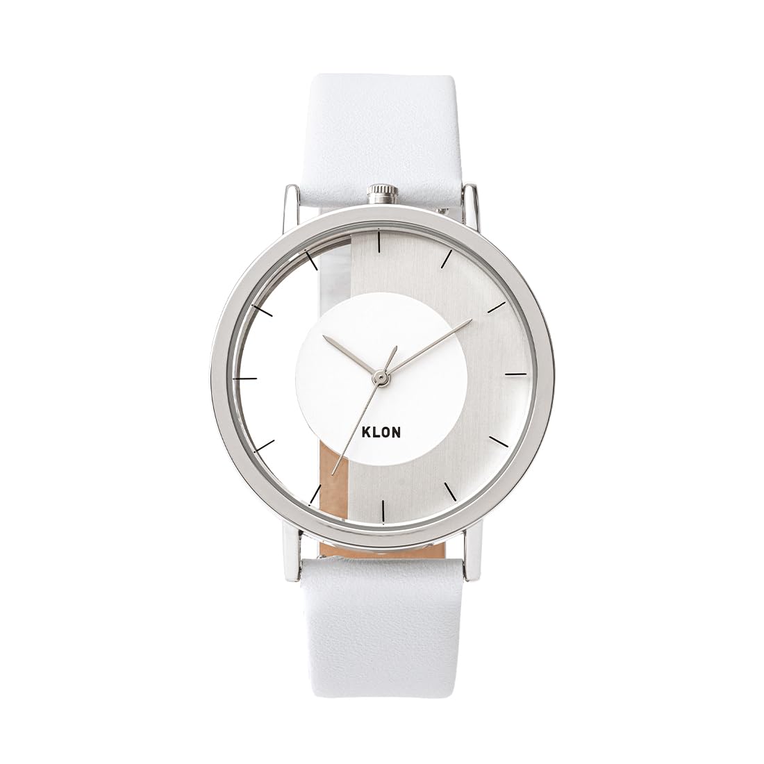 

Klon Skeleton and Simple Replacement KLON INVISIBLE OVERLAPPING CIRCLE SHAPES WHITE 38mm Watch, Clear, Men s Women s, Strap,