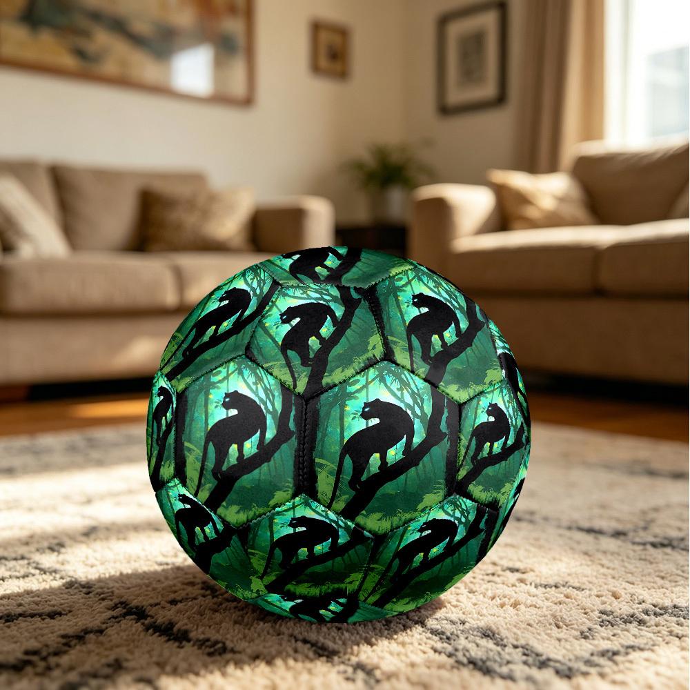 1pc Jungle Panther Silhouette Size 5 Soccer Ball Professional Match Training Football Indoor &Outdoor Sports Ball Lightweight Durable C6510