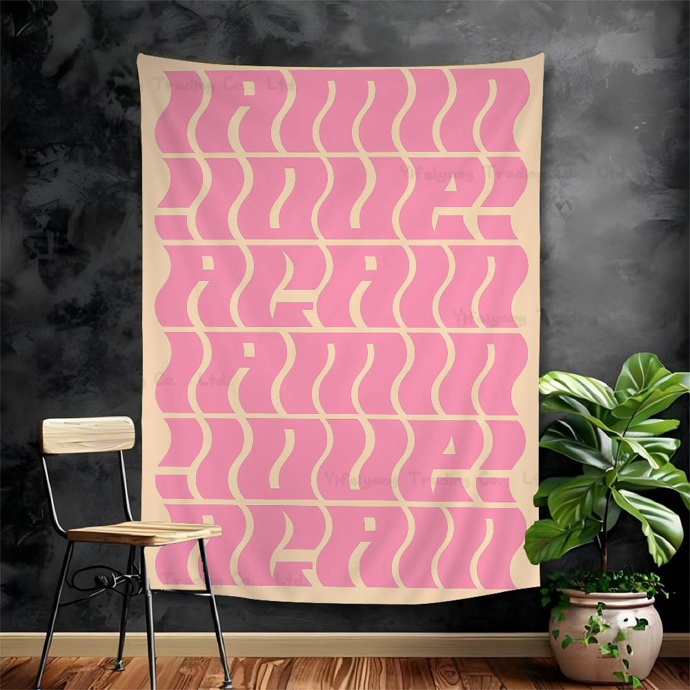 

Pink Preppy Print Dopamine Wall Art Colorful Tapestry Wall Hanging Bohemian Wall Tapestries Mandala Wall Hanging Sheets 74x94cm(29x37in)