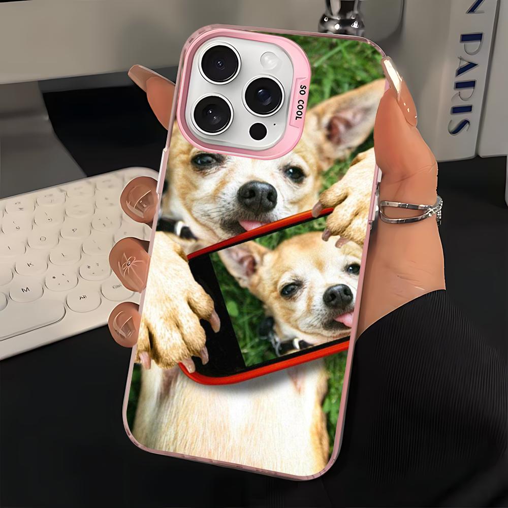 Cute Pet Chihuahua Dog Phone Case For IPhone 16 15 14 13 12 11 Pro Max X XR XSMAX 8 7 Plus Matte Shockproof Back Cover