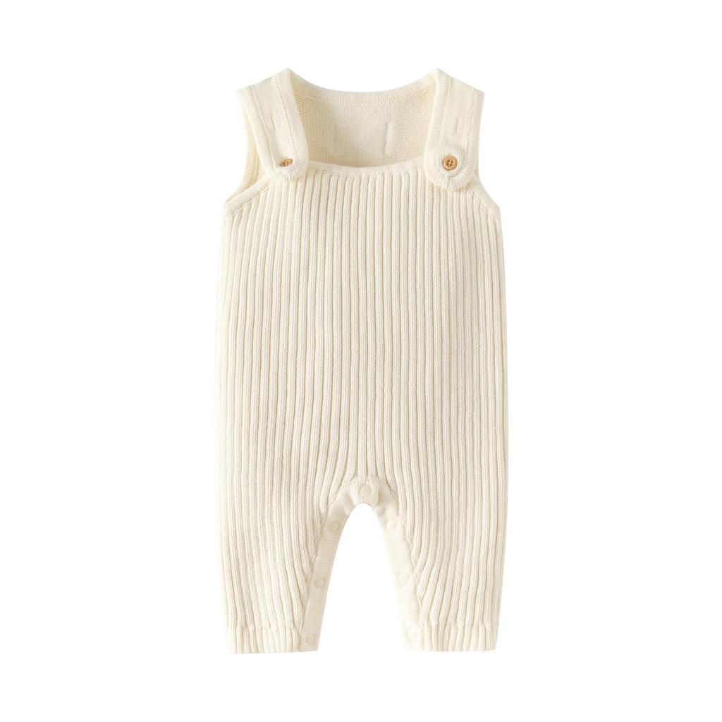 2025 Autumn/Winter Unisex Baby Wool Knit Dark Grey Overalls Jumpsuit