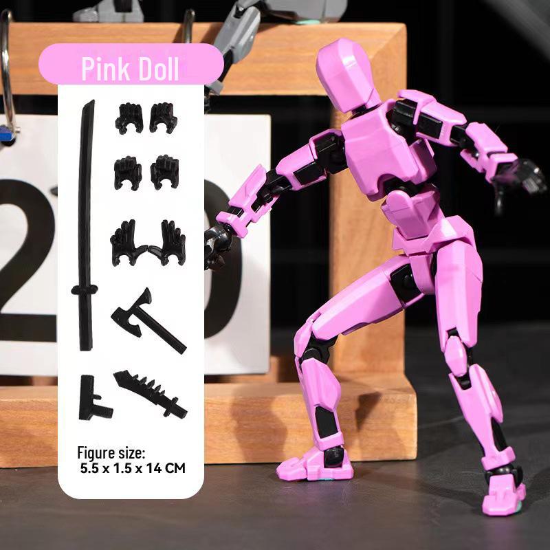 3D-printet flerledds gulrotrobot håndmodellbyggeleke for barn