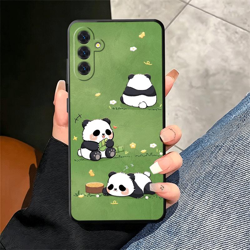 Cute Cartoon Panda Soft Phone Case for Samsung A17 A37 A57 A16 A26 A36 A56 A15 A25 A35 A55 A14 A24 A34 A54 A13 A23 A33 A53 A52 A