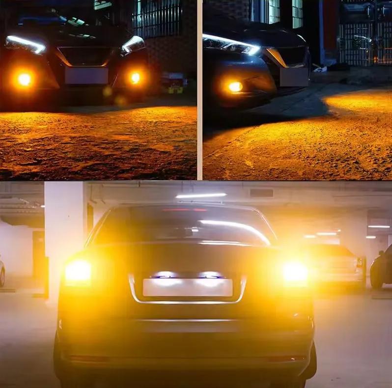 2pcs LED DRL Car running lights turn signal 1156 ba15s p21w led Driving lights Auto Reverse light.