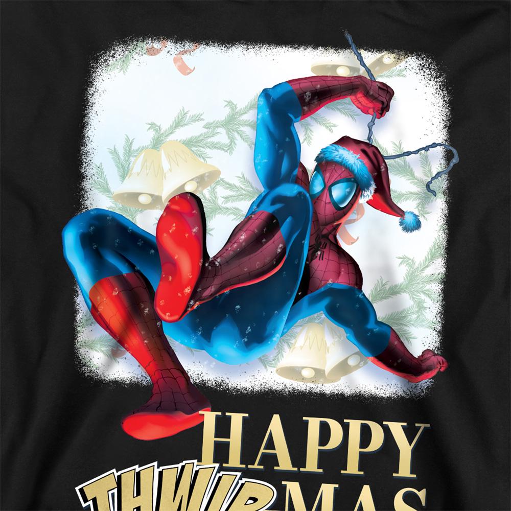 Spider-Man Unisex Adult Happy Thwipmas Christmas Window Sweatshirt