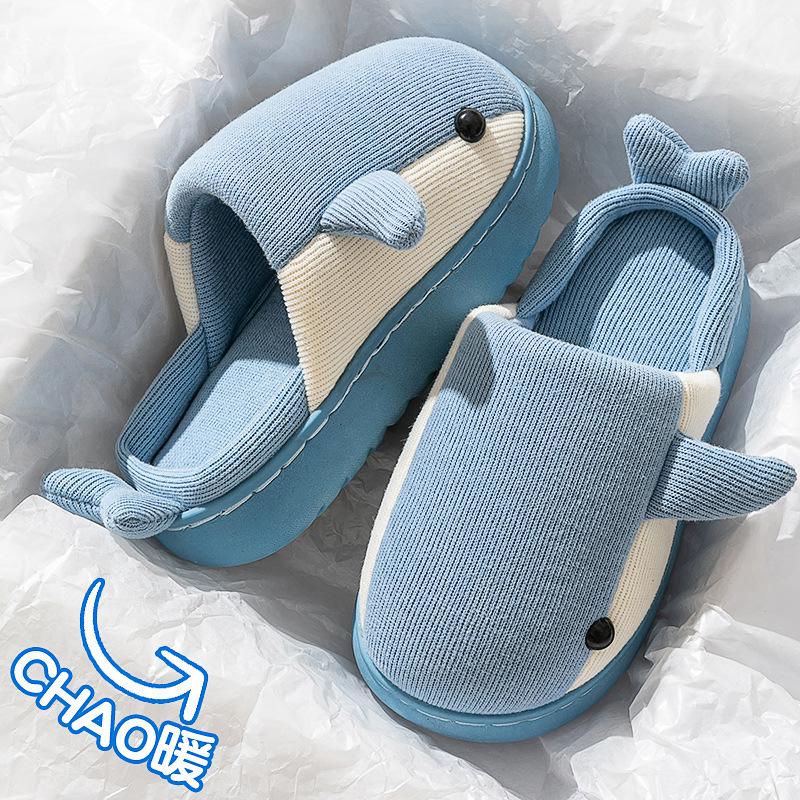 Parent-child cotton slippers women's autumn and winter home indoor warm cotton mop non-slip soft bottom medium and older knitted