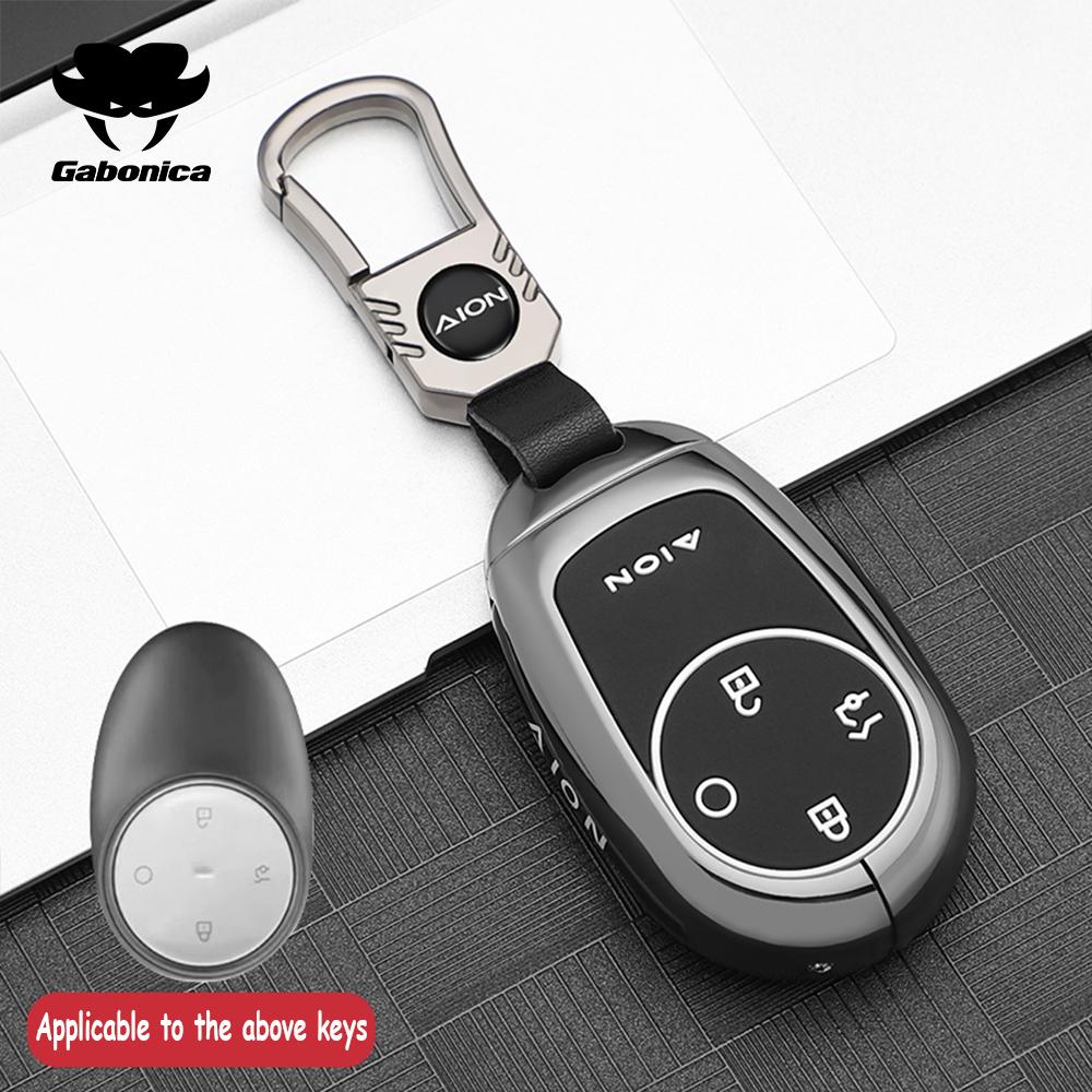 New Zinc Alloy Car Key Case For Gac Aion V Rt Ut Y Plus Keychain Remote Decoration Cover Shell Ring Holder Fob Accessories