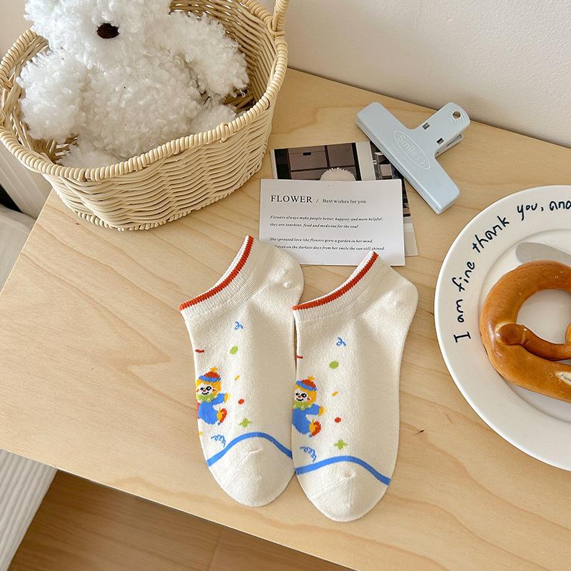 Cartoon and Funny Fun Female Boat Socks Illustration Invisible Socks Spring and Summer Low-top Short Socks Female Clown Cotton Socks