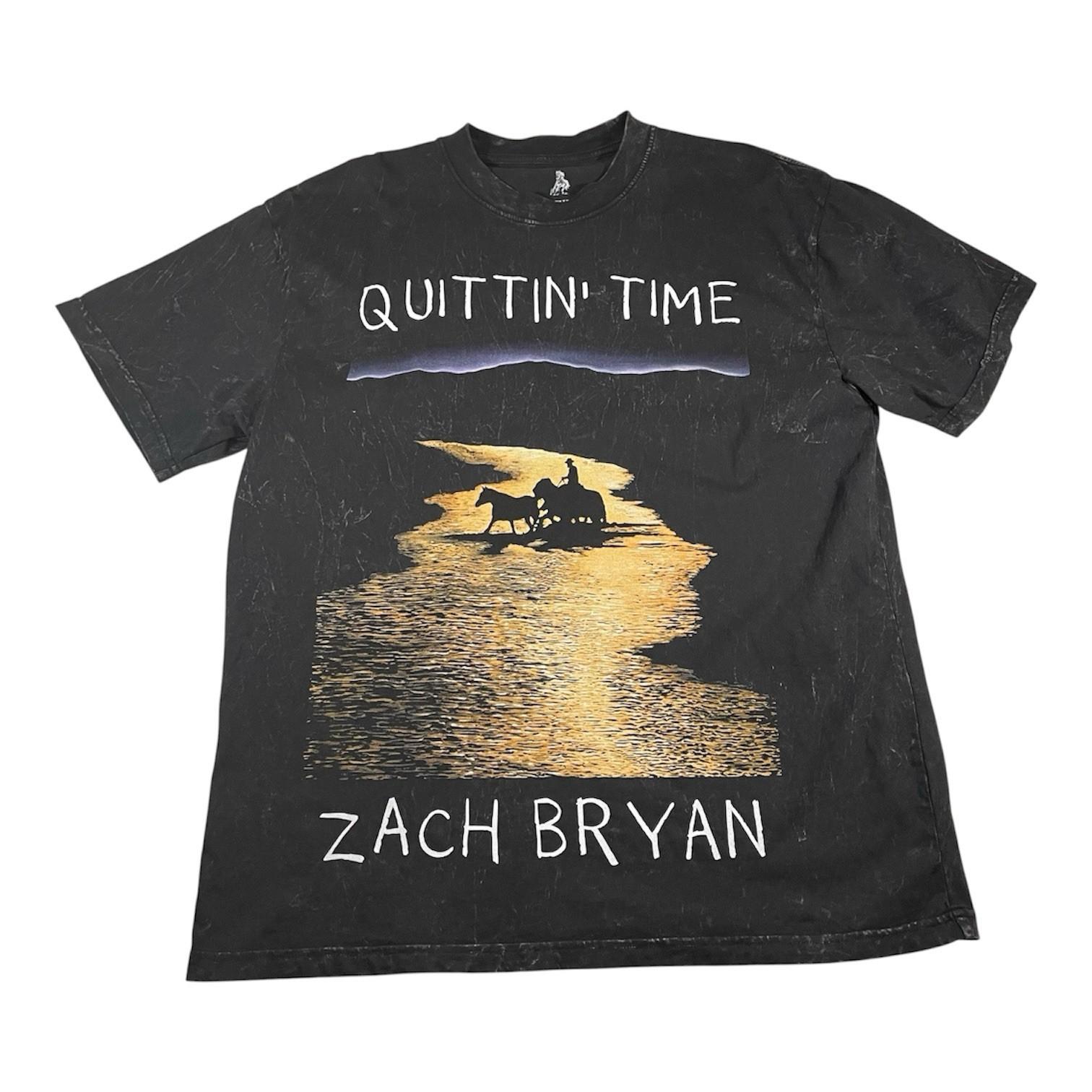 Zach Bryan Quittin Time Tour 2024 T M Oversized Graphic Country Music Unisex T-Shirt XXXL