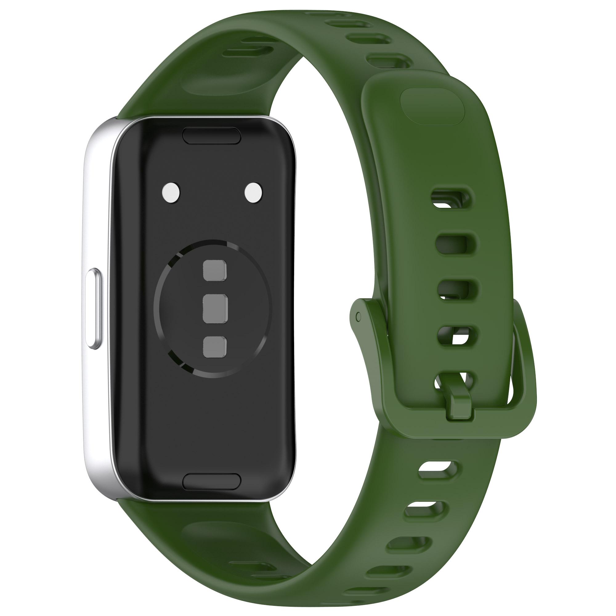 

For Huawei Band 8/8 NFC/9/9 NFC Glossy Silicone Watch Strap Replacement Watchband Green