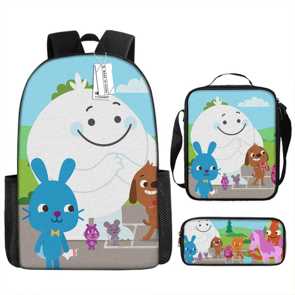 Luxe Nouveauté Cool Drôle Mini Compagnon Impression 3D 3 pièces/Ensemble élève Sacs d'école Sac à dos pour ordinateur portable Sac à dos Sac à lunch Trousse à crayons