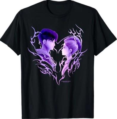 T-Shirt Ritratto Cuore Retro Jinu & Rumi