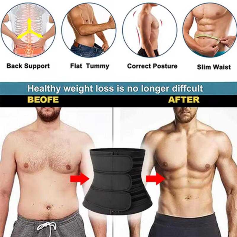 Mens Waist Trainer Corset Slimming Belt Tummy Control Sauna Sweat Girdle Workout Fat Burner Body Shaper Fitness