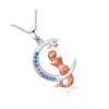 Elegant Heart Shaped Crescents Moon Necklace With Trees Of Life Pendant Mother's Day Gift Zinc Alloy Adjustable Chain