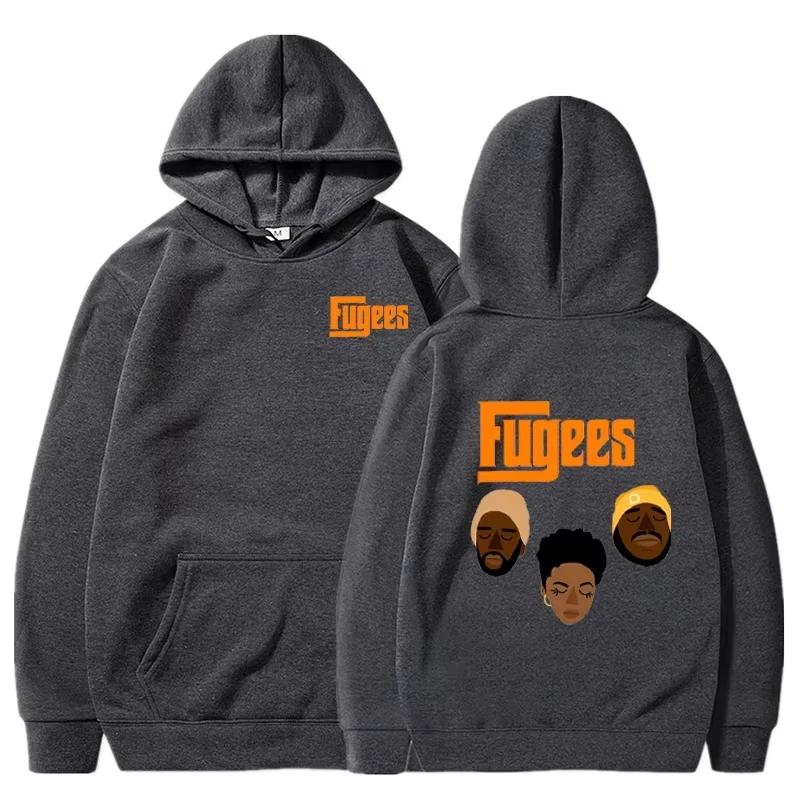 Autumn Winter Fugees Hoodie Men's Fashion Rap Pattern Printed Sportswear Women's Casual Hip Hop Street Wear Warm Hoodie