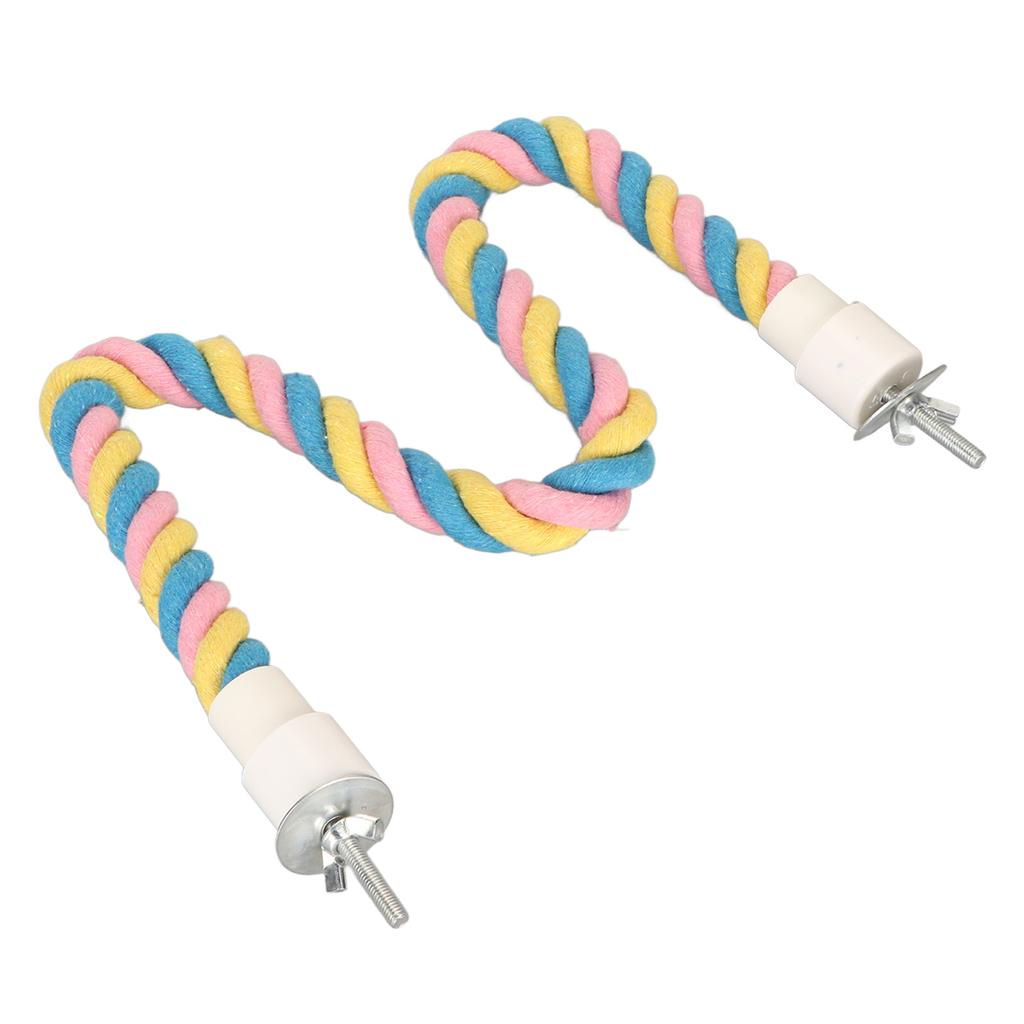 Bird Cotton Rope Perch Colorful Bendable Safe Climbing   Rope Toy for Cockatiels Lovebirds Budgies