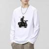 240g Double-Sided Liquid Ammonia Cotton Long Sleeve Unisex T-Shirt - New Solid Color Casual Base Layer for Autumn/Winter 2024