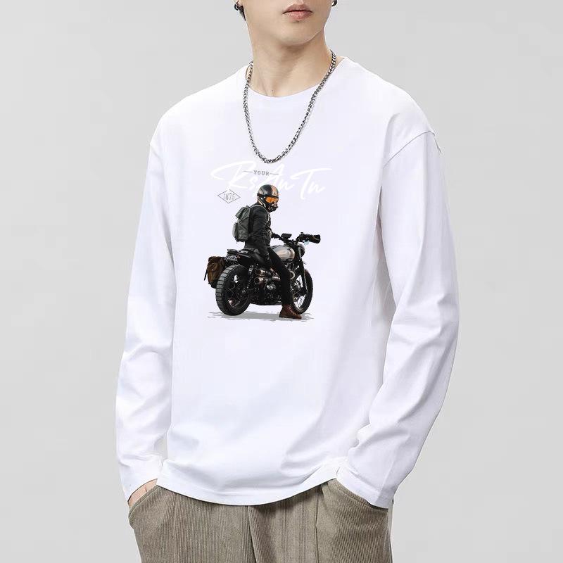 240g Double-Sided Liquid Ammonia Cotton Long Sleeve Unisex T-Shirt - New Solid Color Casual Base Layer for Autumn/Winter 2024