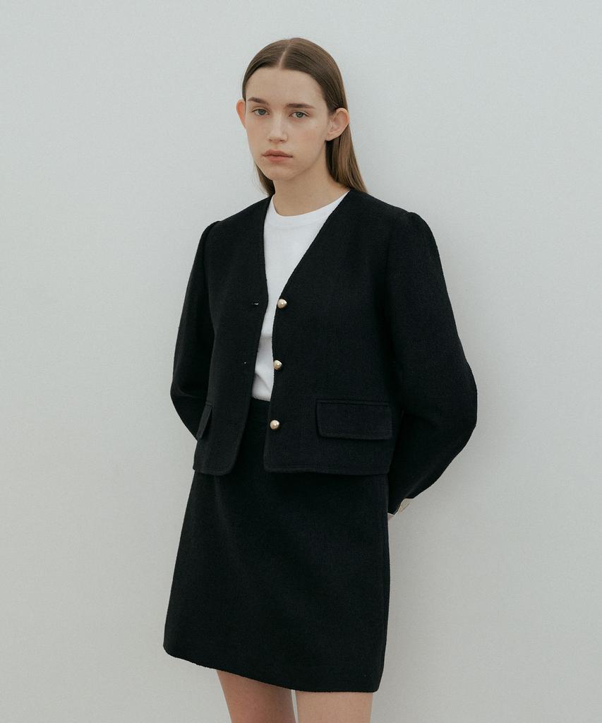 The Penny Cuffs Tweed Jacket- Black