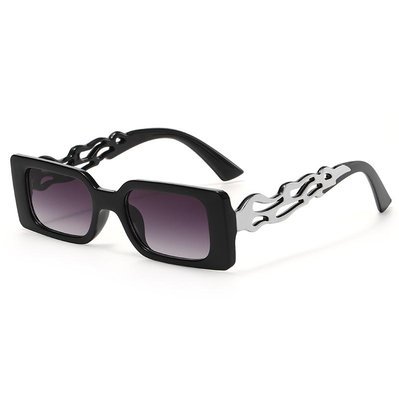 Vintage Rectangle Sunglasses Women Brand Retro Square Flamed Frames Sun Glasses Female Travel Hip-hop Eyewear UV400 Shades