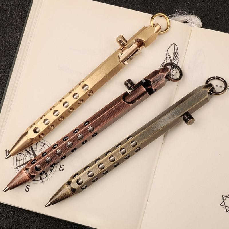 0.7mm Retro Ballpoint Pen Metal Signing Pen Bolt Action Pen For Creative Writing Drawing Needs