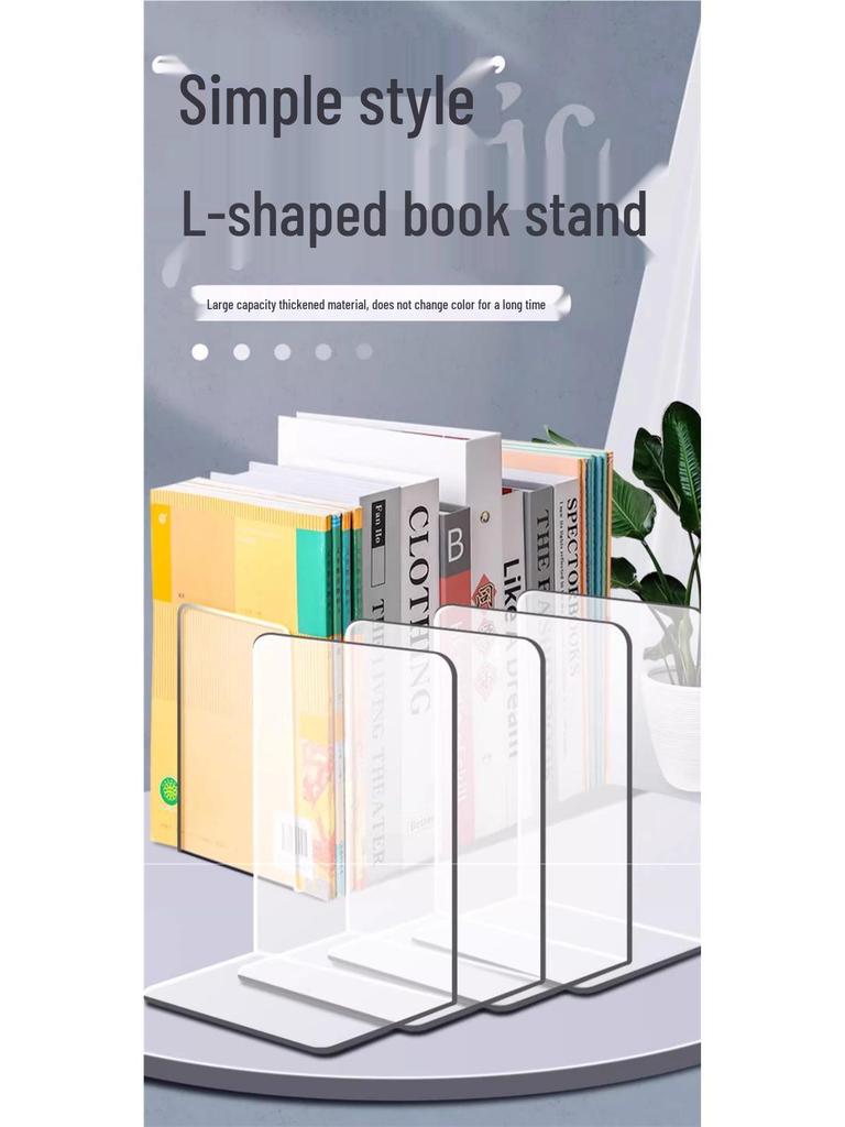 Klare Acryl-Verdickte Buchstützen - Stabile Buchablage für Schreibtisch-Bücherregal-Aufbewahrung