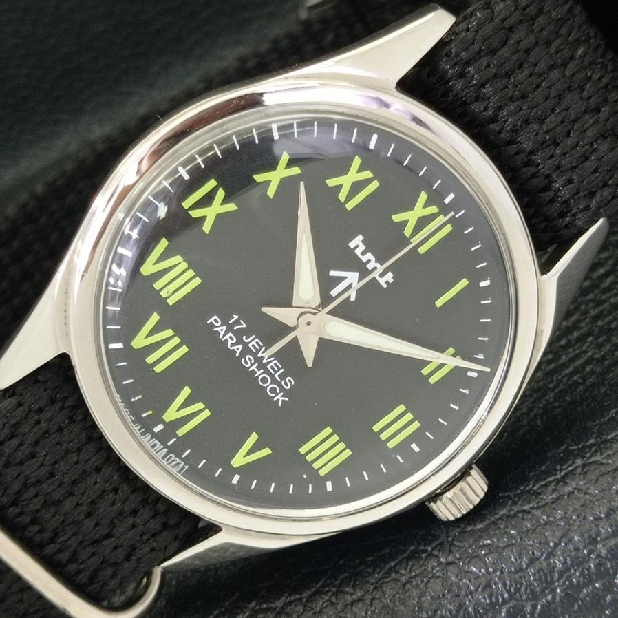 

HAND-WINDING HMT INDIAN MENS BLACK DIAL WATCH a430836-2 R104-a430836