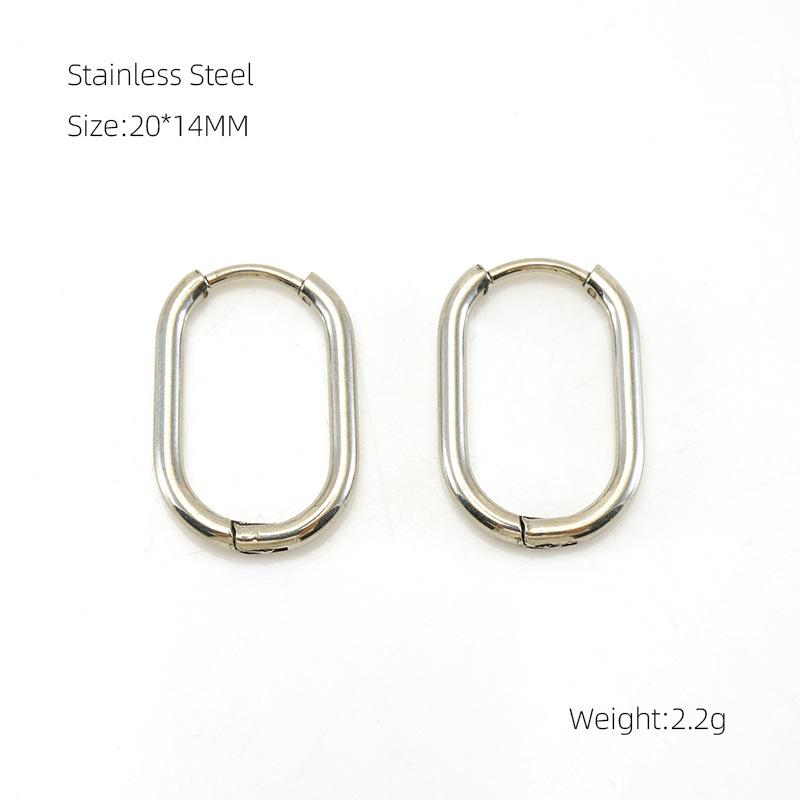 

Серьги геометрической формы из нержавеющей стали Personality Simple Niche Design Titanium Steel 18k Gold Round Oval Earrings Women Electroplated 18k Gold