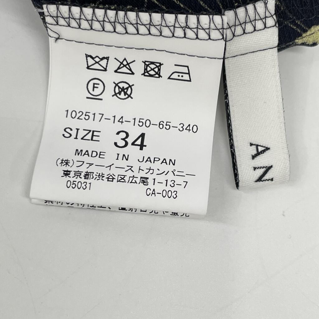 ANAYI 2015 Black X Yellow Flower Long Sleeve Shirt Dress Dress 34 Navy X yellowUsed