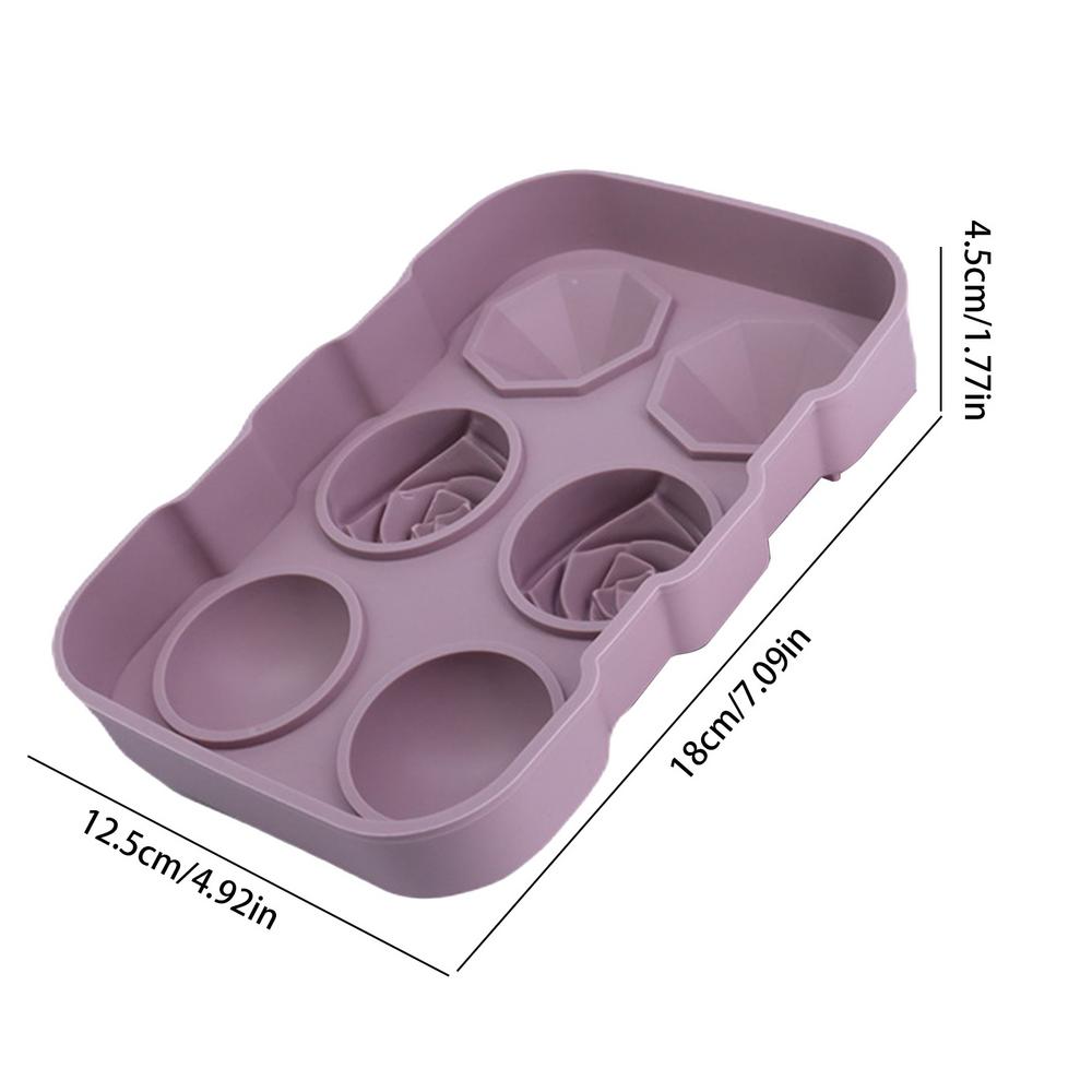 Rose Ice Ball Tray Silicone Whiskey Ice Ball Maker Mold 6 Holes Flower Freezing Cream Making Tool For Chilling Whiskey Cocktails