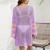 Women's Beach Resort Cover Up Contrast Color Patchwork Bikini Outer Dress