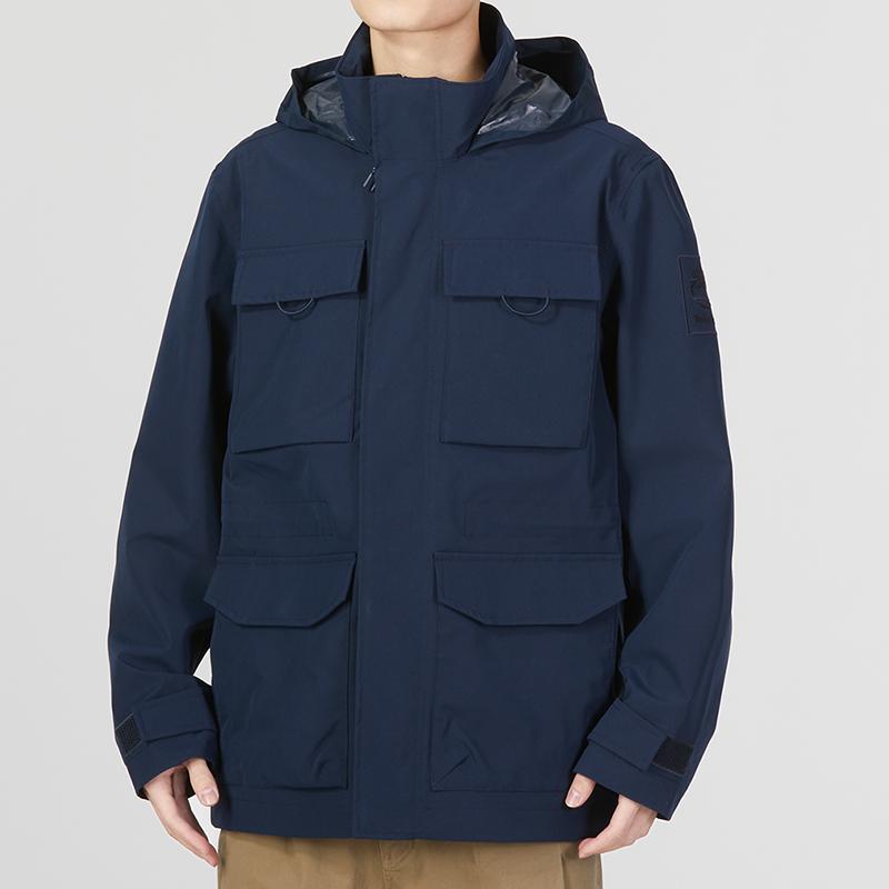 Timberland Solid Color Outdoor Windbreaker Jacket Men Jackets Dark-Blue A6R79-433