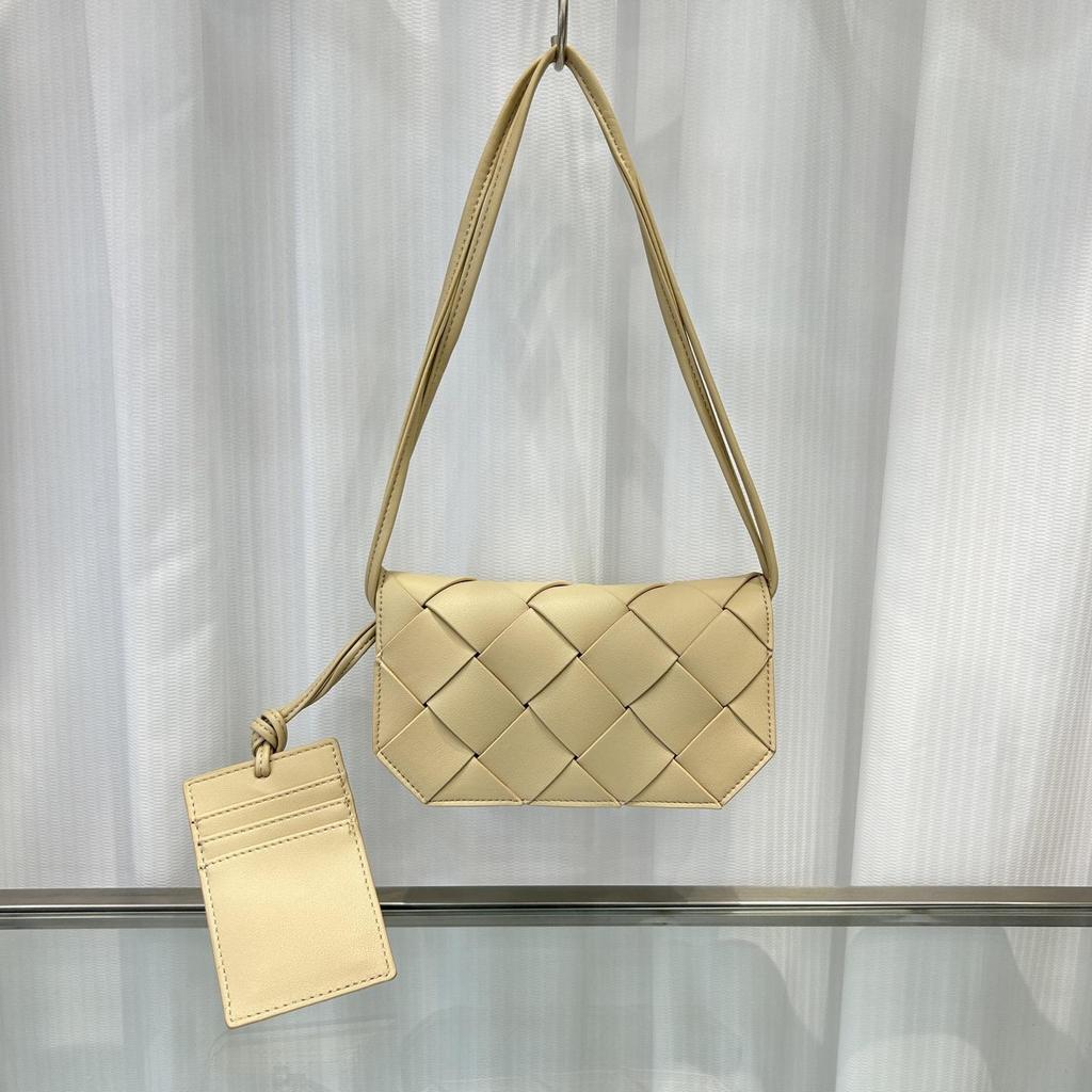 Neue Trendige Leder Handgewebte Clip Tasche Schultergurt Einzelne Schulter Crossbody Handytasche