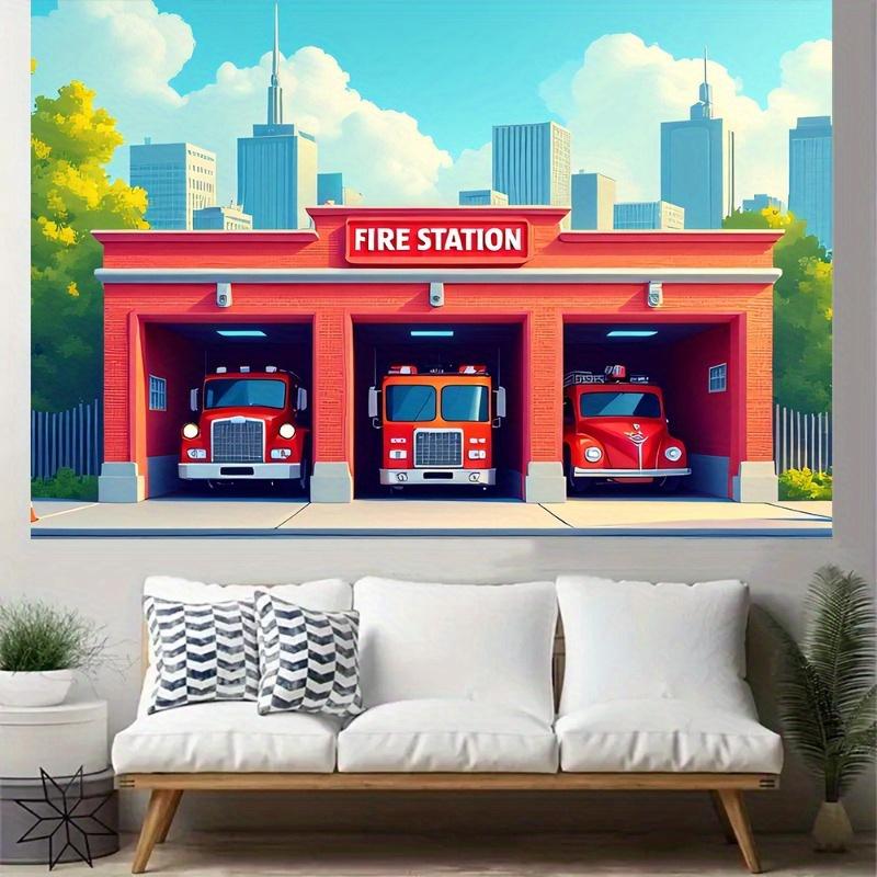 2D flat surface 1-piece fire protection background banner suitable for studio decoration