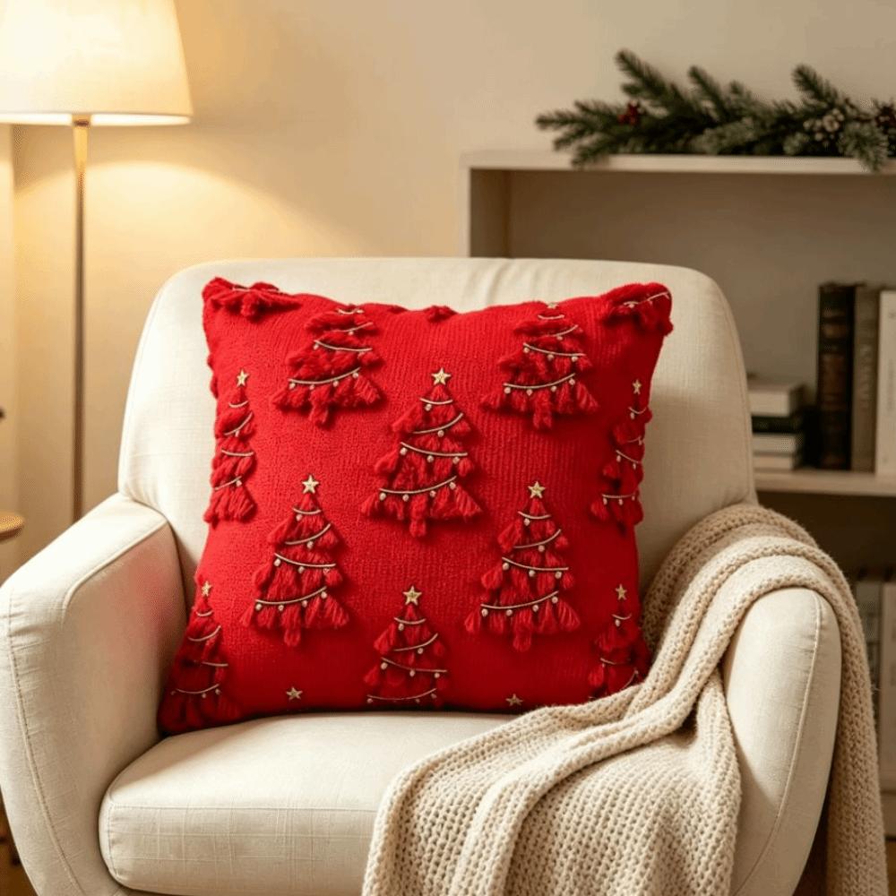 Plush Throw Pillow Cover Xmas Tree Plush Cushion Cover Christmas Pillow Cover Xmas Decor
