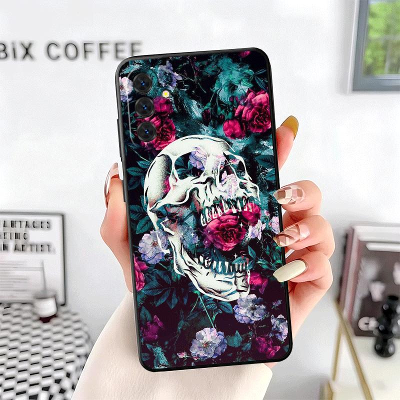 

Floral Skull Flower Skeleton Soft Phone Case for Samsung A17 A37 A57 A16 A26 A36 A56 A15 A25 A35 A55 A14 A24 A34 A54 A13 A23 A33 Samsung A56