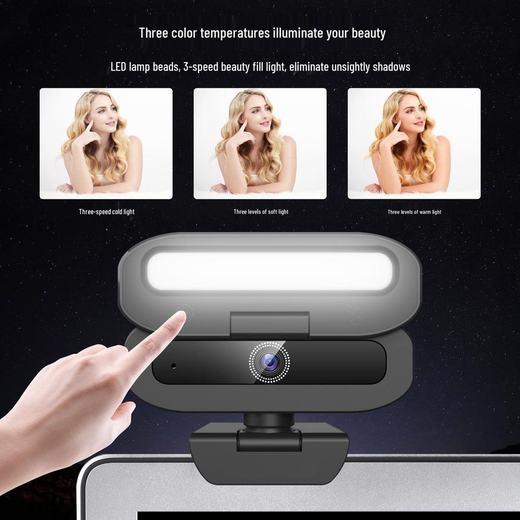 B18 4K USB Camera with Fill Light for Live Streaming and Conferences