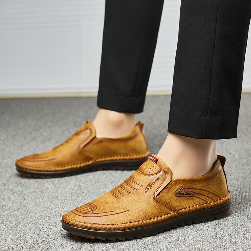 Zapatos informales De cuero para Hombre, Zapatos sin cordones De diseñador para Hombre, mocasines marrones a la moda, Zapatos De Hombre, Zapatos De Hombre