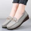 Women's Black Loafers Moccasins Casual Slip On Grey Flats Walking Shoes for Mother Plus Size
