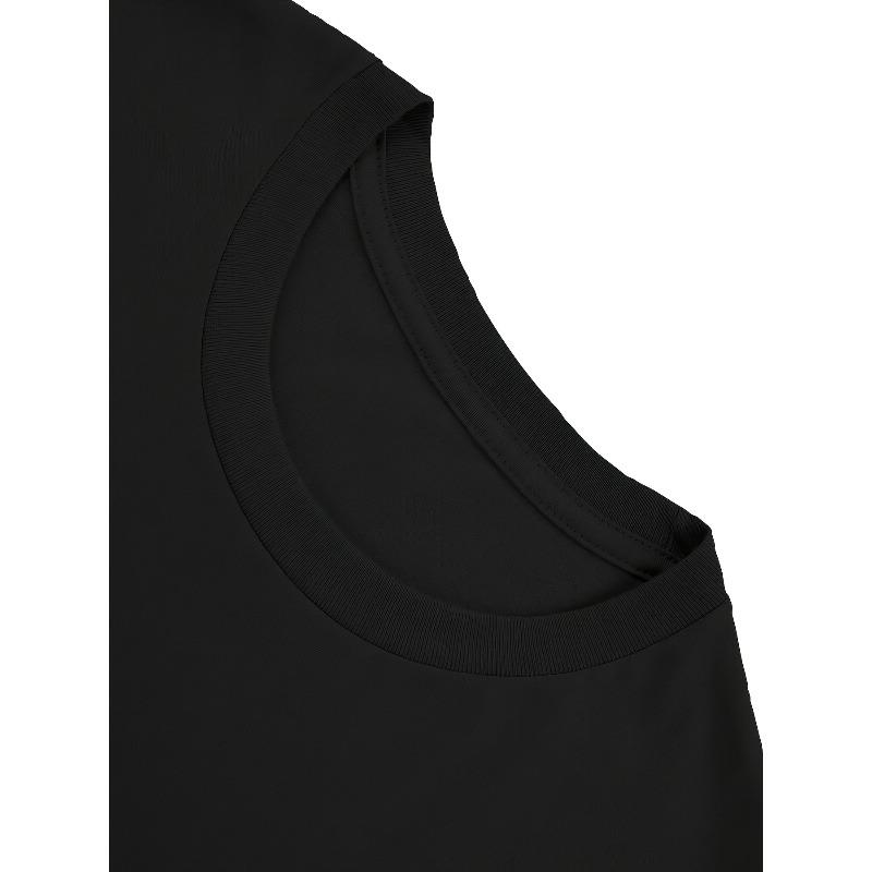 Damen Schwarz T-Shirt Rosa Rose Aufdruck Lässig Kurzarm Rundhals Maschinenwaschbar Sommer Trainings Freizeit Oberteil