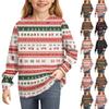Moletons de Dia de Natal Para Crianças Meninos e Meninas Suéter de Tricô Camisa Fofa Outono Gola Redonda Pulôver Tops